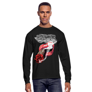 Smoking Rose Long Sleeve T-Shirt - black