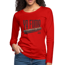 Load image into Gallery viewer, Yo Fumo Women&#39;s Premium Long Sleeve T-Shirt - red