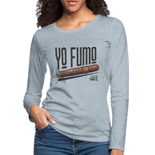 Load image into Gallery viewer, Yo Fumo Women&#39;s Premium Long Sleeve T-Shirt - heather ice blue