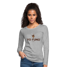 Load image into Gallery viewer, Yo Fumo Women&#39;s Premium Long Sleeve T-Shirt - heather gray