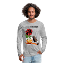Load image into Gallery viewer, Whiskey Rose Long Sleeve T-Shirt - heather gray