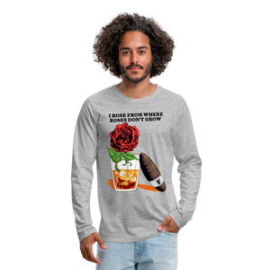 Whiskey Rose Long Sleeve T-Shirt - heather gray