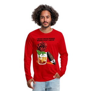 Whiskey Rose Long Sleeve T-Shirt - red
