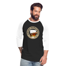 Load image into Gallery viewer, Smoke Something Baseball T-Shirt - black/white