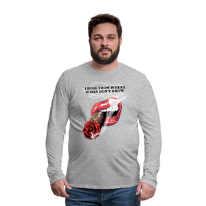 Smoking Rose Long Sleeve T-Shirt - heather gray