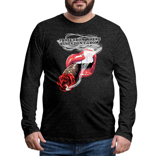 Smoking Rose Long Sleeve T-Shirt - charcoal grey