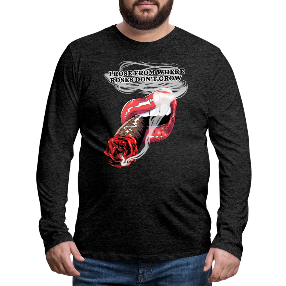 Smoking Rose Long Sleeve T-Shirt - charcoal grey