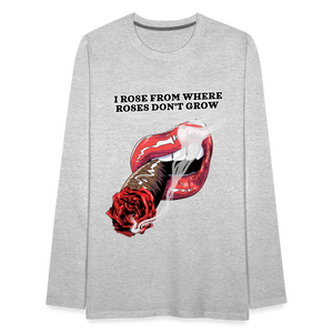 Smoking Rose Long Sleeve T-Shirt - heather gray