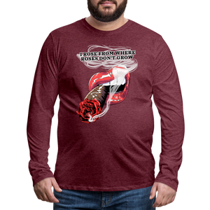 Smoking Rose Long Sleeve T-Shirt - heather burgundy