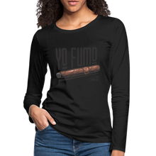 Load image into Gallery viewer, Yo Fumo Women&#39;s Premium Long Sleeve T-Shirt - black