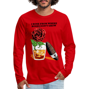 Whiskey Rose Long Sleeve T-Shirt - red