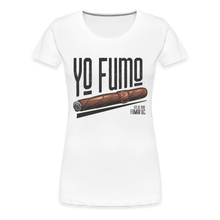 Load image into Gallery viewer, Ladies Yo Fumo T-Shirt - white