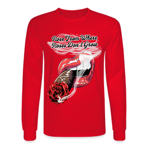 Smoking Rose Long Sleeve T-Shirt - red
