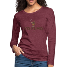 Load image into Gallery viewer, Yo Fumo Women&#39;s Premium Long Sleeve T-Shirt - heather burgundy