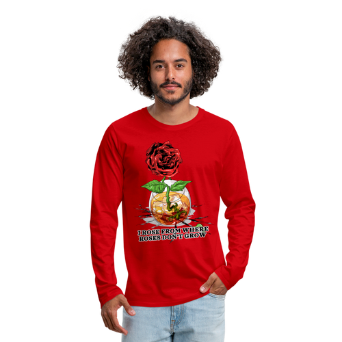 Concrete Rose Long Sleeve T-Shirt - red