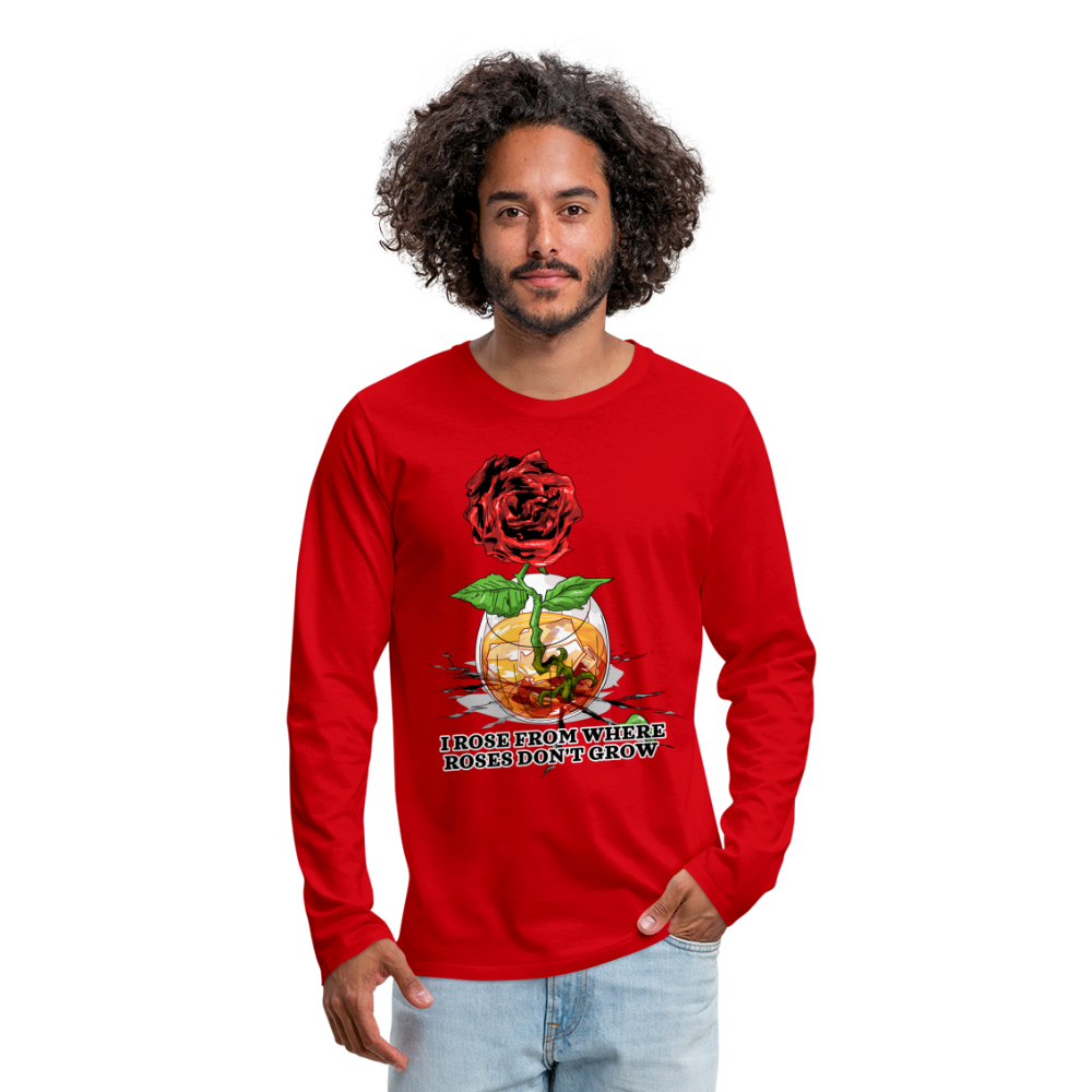 Concrete Rose Long Sleeve T-Shirt - red
