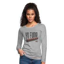 Load image into Gallery viewer, Yo Fumo Women&#39;s Premium Long Sleeve T-Shirt - heather gray