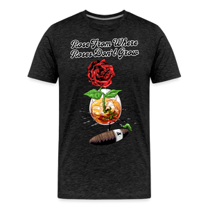Concrete Rose and Cigar T-Shirt - charcoal grey