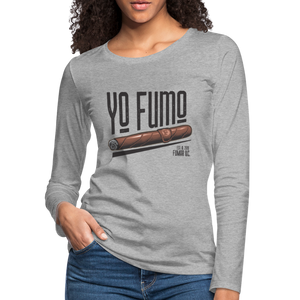Yo Fumo Women's Premium Long Sleeve T-Shirt - heather gray