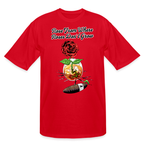 Concrete Rose and Cigar Tall T-Shirt - red