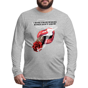Smoking Rose Long Sleeve T-Shirt - heather gray