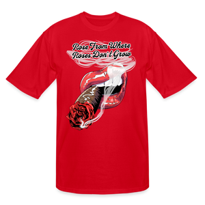 Smoking Rose Tall Men's T-Shirt - red