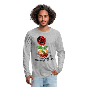 Concrete Rose Long Sleeve T-Shirt - heather gray