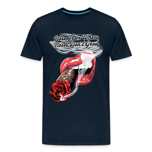 Smoking Rose T-Shirt - deep navy
