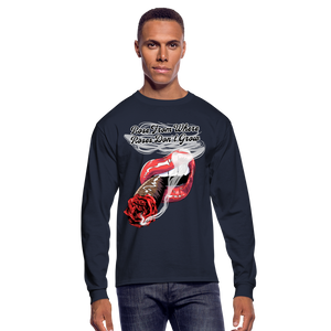 Smoking Rose Long Sleeve T-Shirt - navy