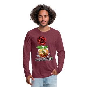 Concrete Rose Long Sleeve T-Shirt - heather burgundy