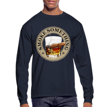 Load image into Gallery viewer, Smoke Something Men&#39;s Long Sleeve T-Shirt - navy