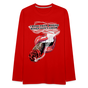 Smoking Rose Long Sleeve T-Shirt - red