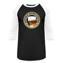 Load image into Gallery viewer, Smoke Something Baseball T-Shirt - black/white