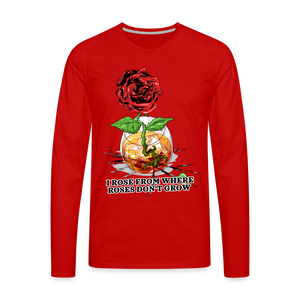 Concrete Rose Long Sleeve T-Shirt - red