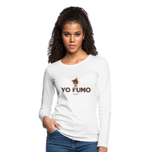 Load image into Gallery viewer, Yo Fumo Women&#39;s Premium Long Sleeve T-Shirt - white