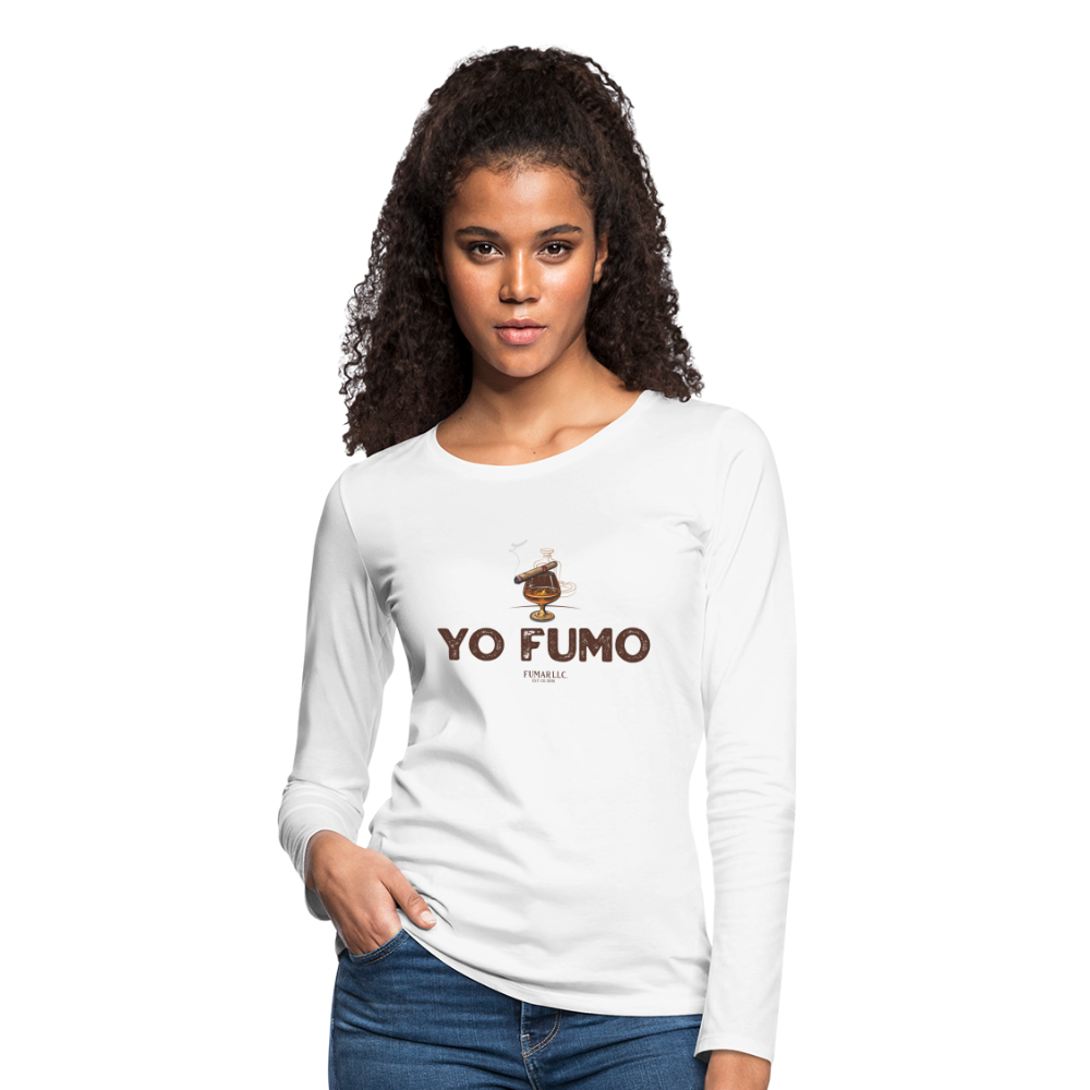 Yo Fumo Women's Premium Long Sleeve T-Shirt - white