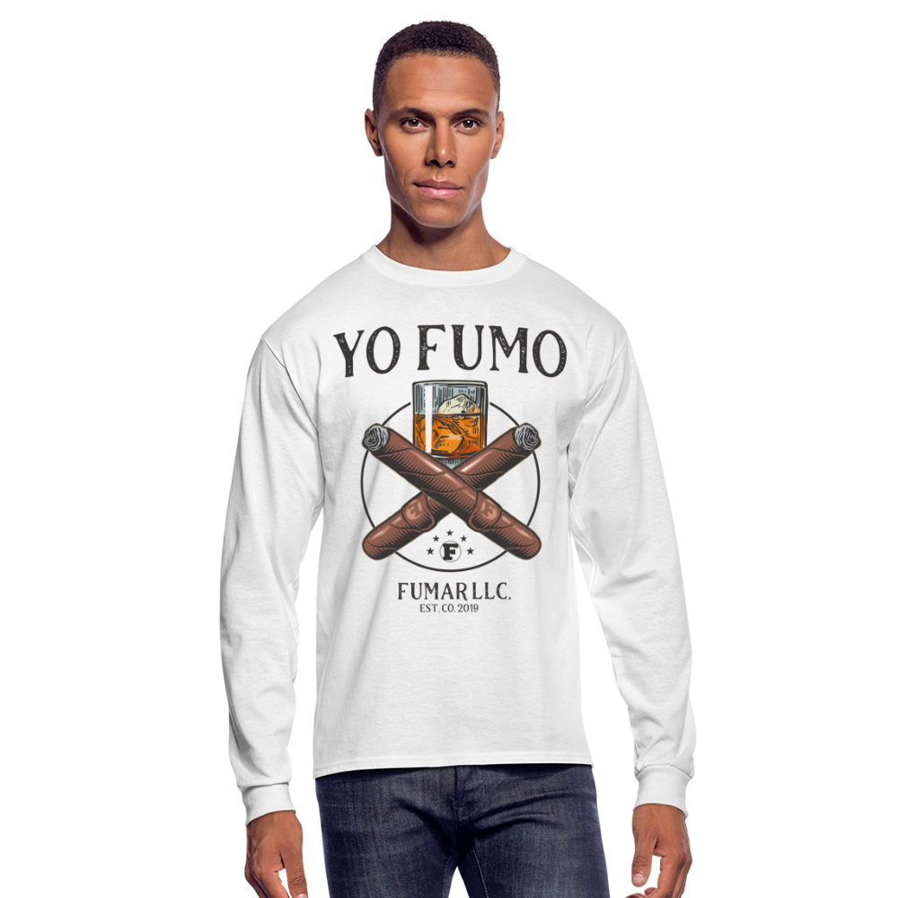 Yo Fumo Men's Long Sleeve T-Shirt - white