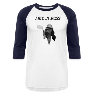 Like a Boss  Baseball T-Shirt - white/navy
