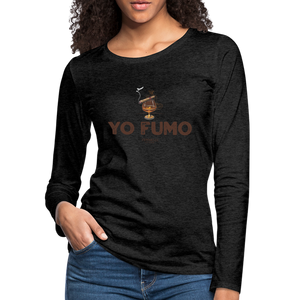 Yo Fumo Women's Premium Long Sleeve T-Shirt - charcoal grey