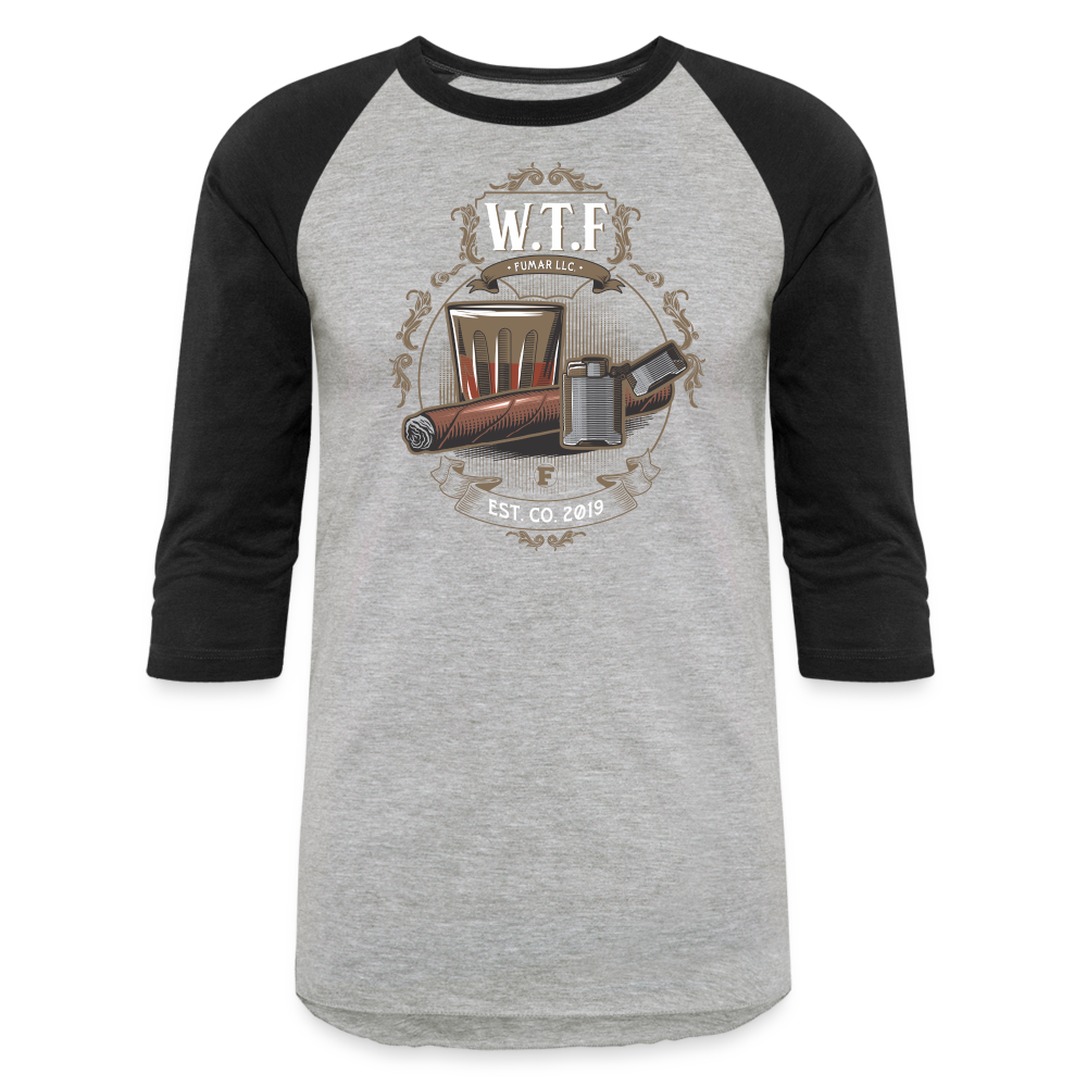 W.T.F. Baseball T-Shirt - heather gray/black