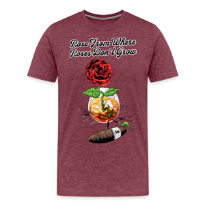 Concrete Rose and Cigar T-Shirt - heather burgundy