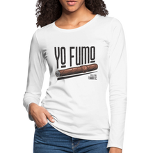 Load image into Gallery viewer, Yo Fumo Women&#39;s Premium Long Sleeve T-Shirt - white