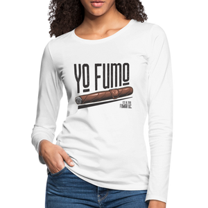 Yo Fumo Women's Premium Long Sleeve T-Shirt - white