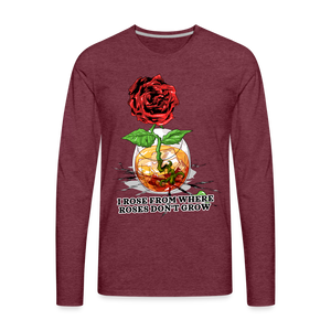 Concrete Rose Long Sleeve T-Shirt - heather burgundy