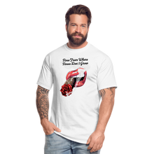 Load image into Gallery viewer, Smoking Rose Tall Men&#39;s T-Shirt - white