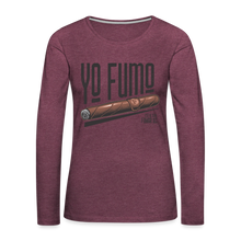 Load image into Gallery viewer, Yo Fumo Women&#39;s Premium Long Sleeve T-Shirt - heather burgundy