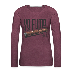 Yo Fumo Women's Premium Long Sleeve T-Shirt - heather burgundy
