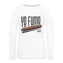 Load image into Gallery viewer, Yo Fumo Women&#39;s Premium Long Sleeve T-Shirt - white