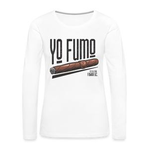 Yo Fumo Women's Premium Long Sleeve T-Shirt - white