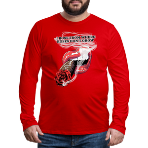 Smoking Rose Long Sleeve T-Shirt - red